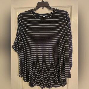Striped Black and White Women's Tunic Tee
